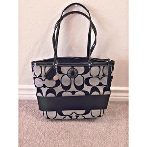 Coach Signature Stripe Tote
